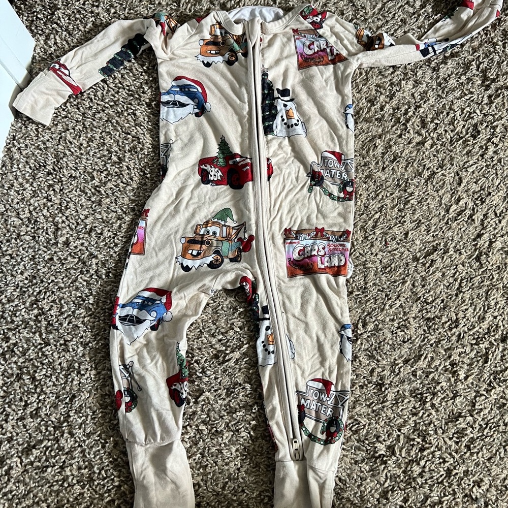 Magical Little Babes “Jolly Cars” Cars Lightening McQueen One Piece Sz 6-12 Mos